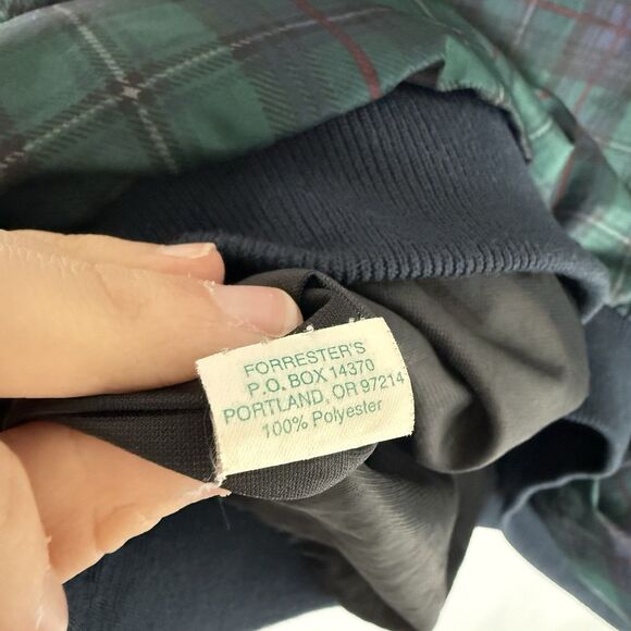 Forrester's Outerwear Windbreaker Men's XL Green Blue Plaid Vneck Pullover - Picture 9 of 12